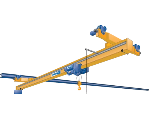 Low headroom underhung crane for compact plant layouts